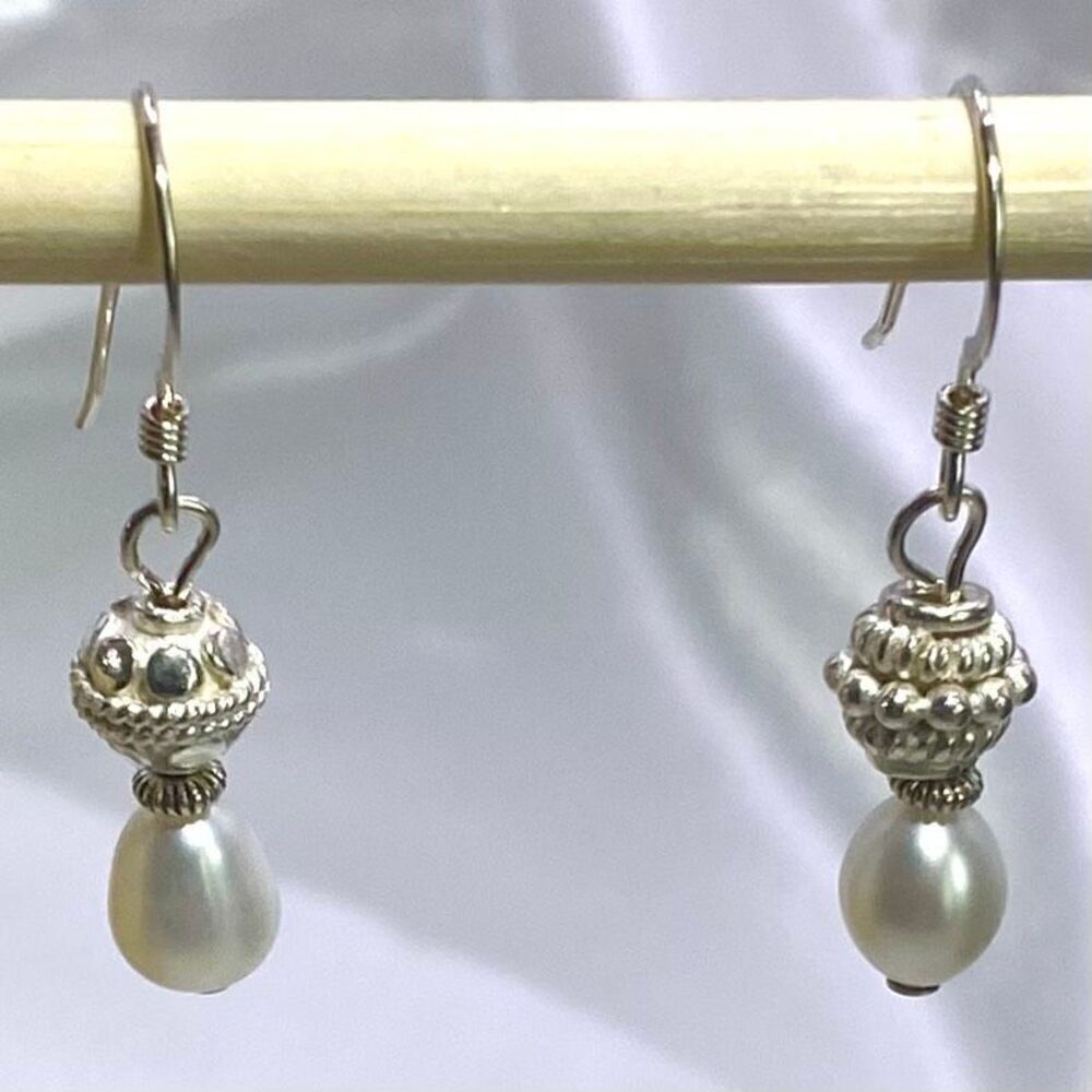 ADQ# Sterling 925 Silver & Pearl Earrings